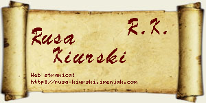 Rusa Kiurski vizit kartica